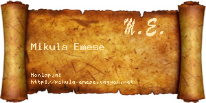 Mikula Emese névjegykártya